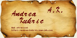 Andrea Kukrić vizit kartica
